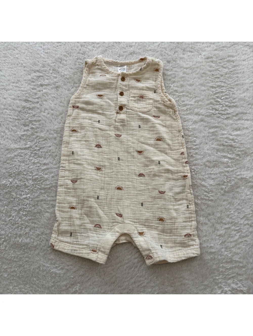 24m Neutral Muslin Romper
